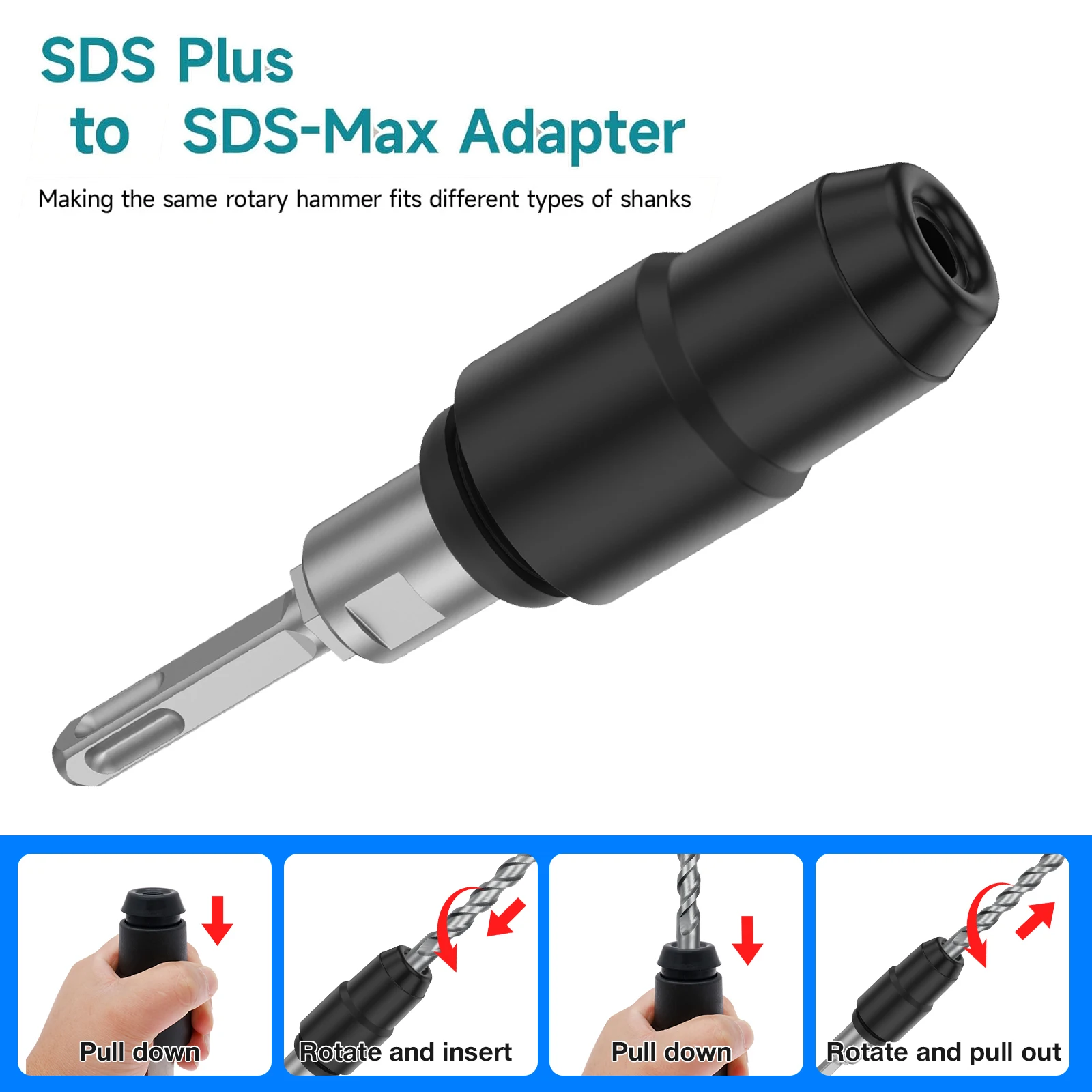 Woodworking Hammer - Переходник SDS-Plus на SDS-Max для перфораторов